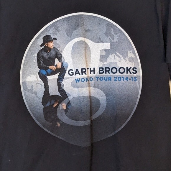 Garth Brooks Black Double Sided World Tour Tee 2014-2015 EUC SZ M - Picture 4 of 5